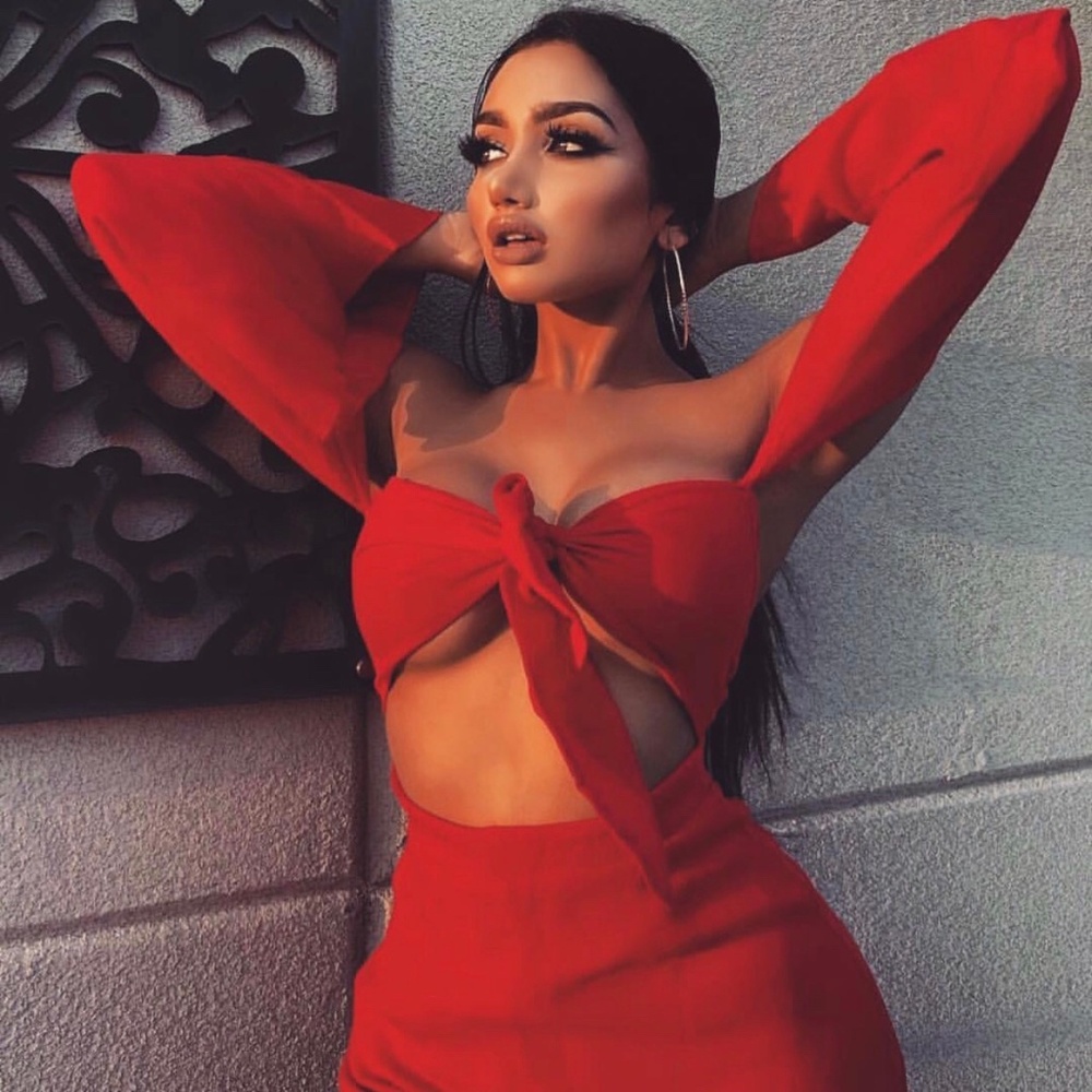 MESHKI Meera Red Playsuit / Romper